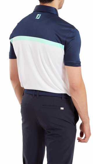 FootJoy Colour Block Lisle polo de hombre, blanco