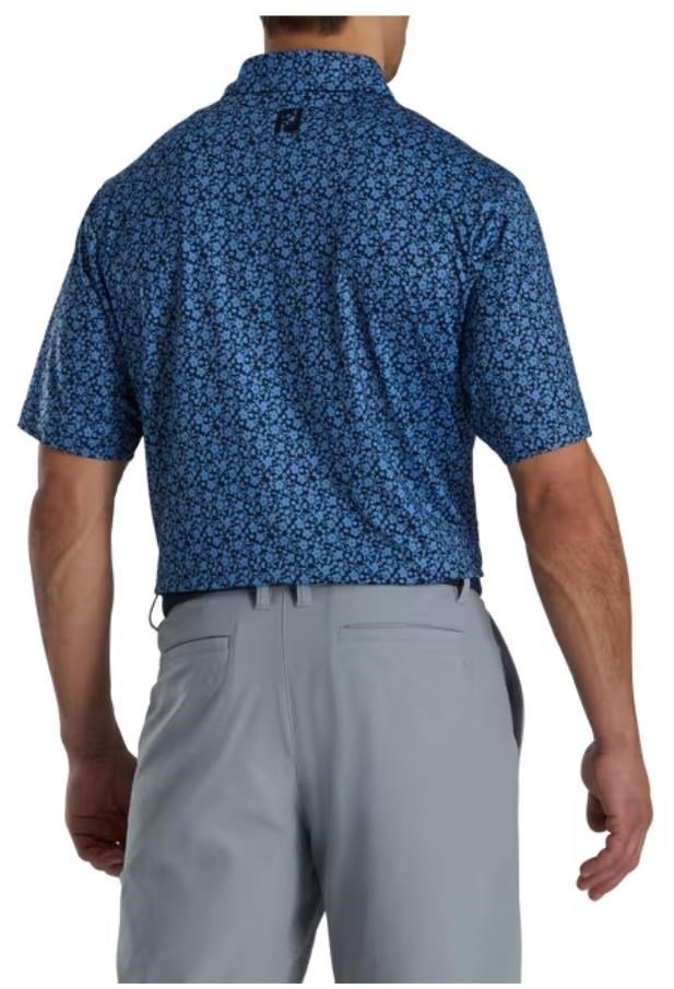 FootJoy Painted Floral Lisle polo de hombre, navy