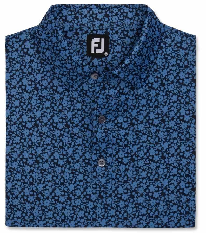 FootJoy Painted Floral Lisle polo de hombre, navy