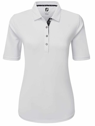 FootJoy Half-Sleeve Pique polo de mujer, blanco
