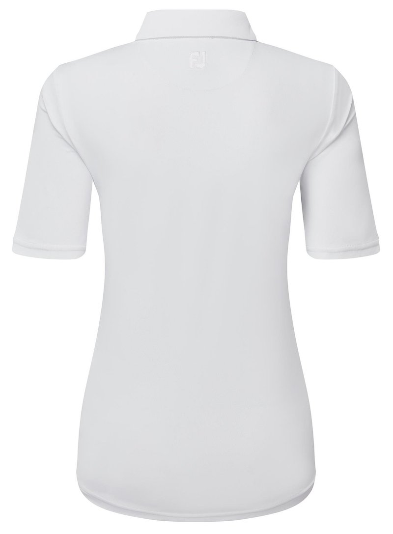 FootJoy Half-Sleeve Pique polo de mujer, blanco