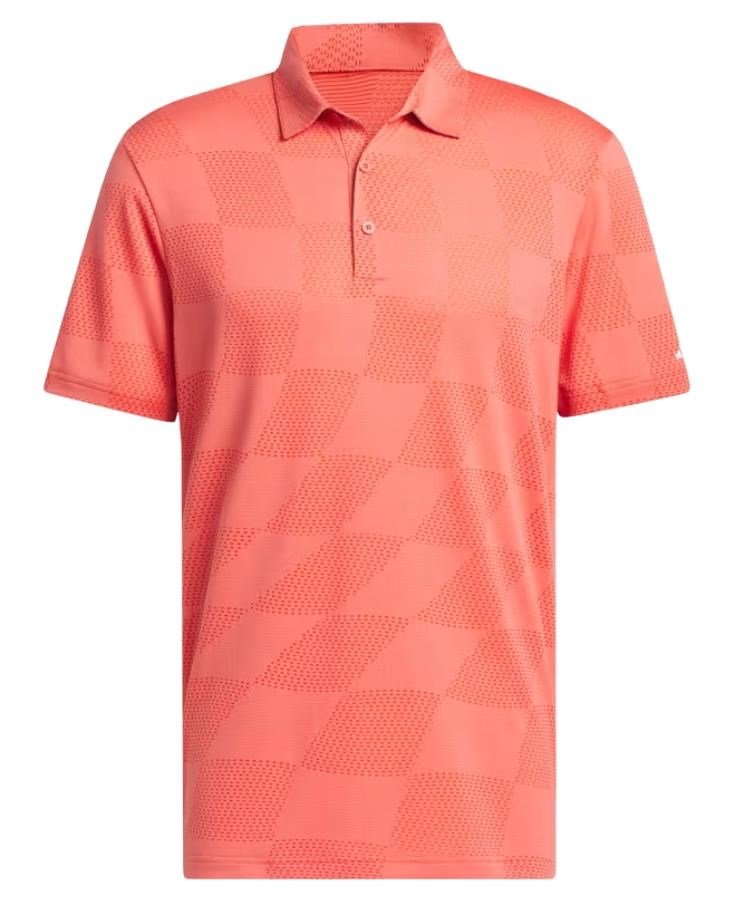 Adidas Textured polo de hombre, preloved scarlet