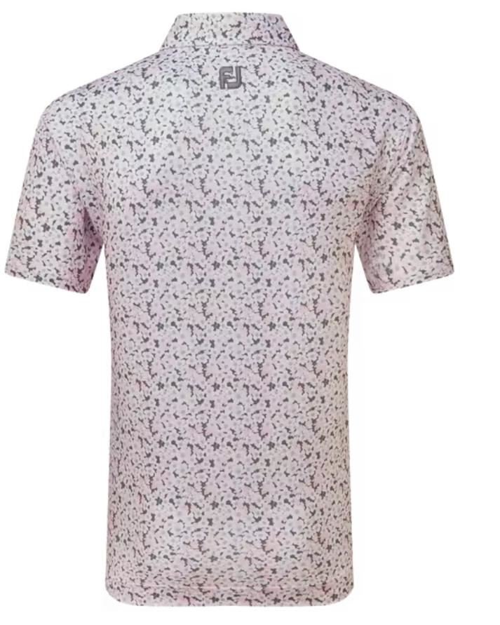 FootJoy Primrose Print Lisle polo para hombre, rosa claro
