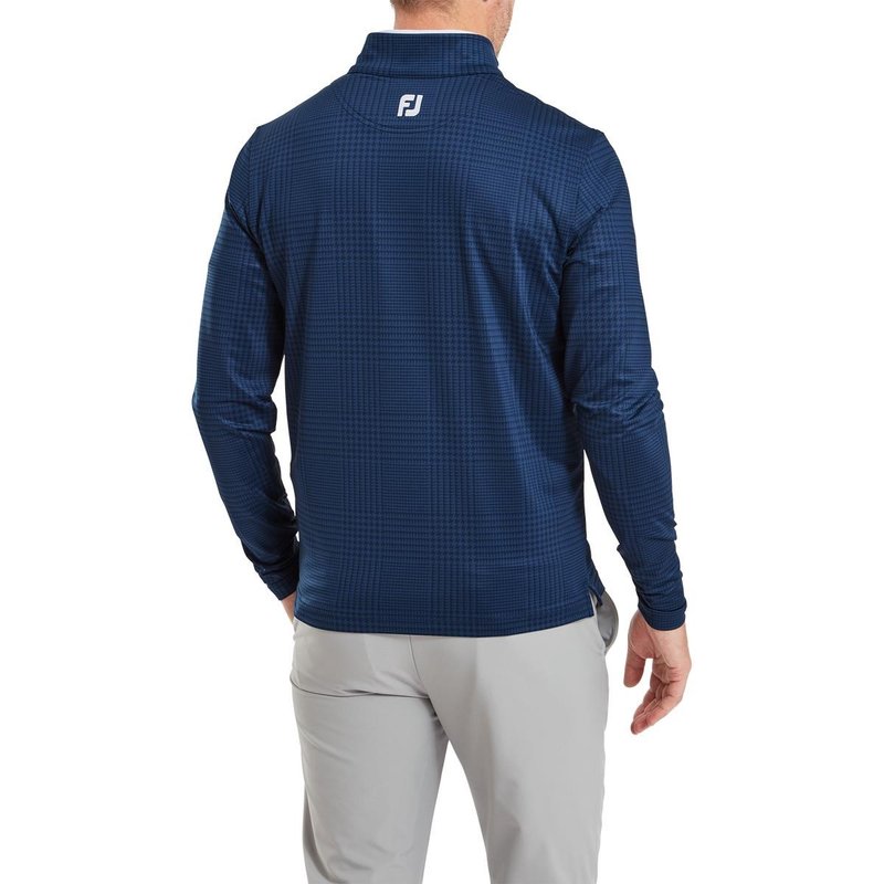 FootJoy Glen Plaid Print Chill-Out sudadera de hombre, navy