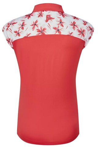 FootJoy Blocked Floral Print Lisle polo de mujer, rojo
