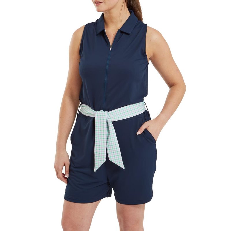 FootJoy Sleeveless polo sin mangas para mujer, azul marino