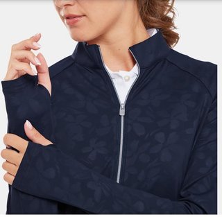 FootJoy Floral Embossed sudadera de mujer, navy