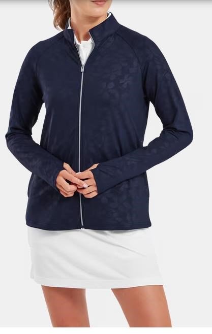 FootJoy Floral Embossed sudadera de mujer, navy