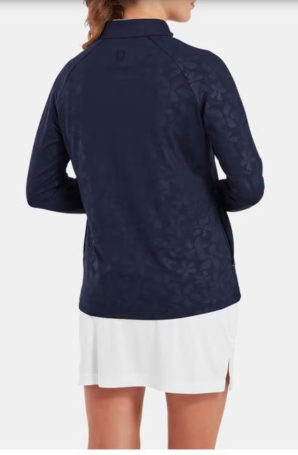FootJoy Floral Embossed sudadera de mujer, navy