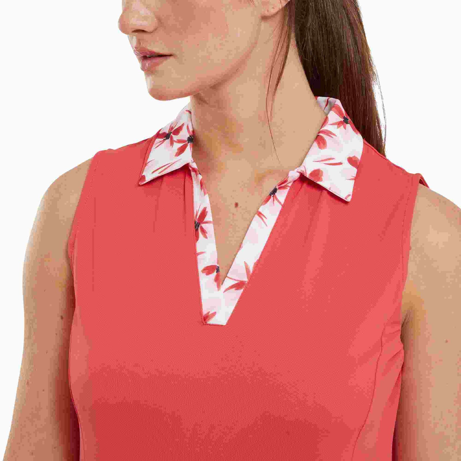 FootJoy Floral Trim vestido de golf 2024, rojo