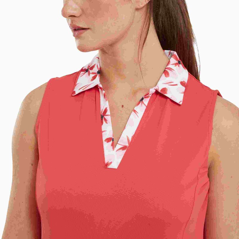FootJoy Floral Trim vestido de golf 2024, rojo