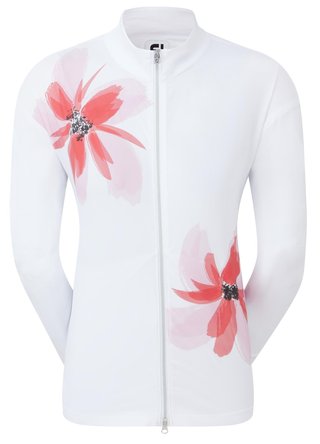FootJoy Lightweight Full-Zip chaqueta de mujer, blanco/rosa