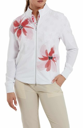 FootJoy Lightweight Full-Zip chaqueta de mujer, blanco/rosa