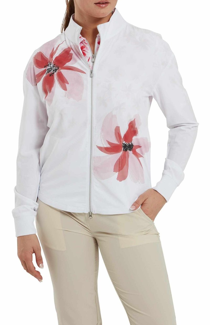 FootJoy Lightweight Full-Zip chaqueta de mujer, blanco/rosa