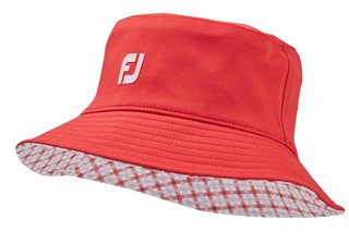 FootJoy Reversible sombrero de cubo reversible para mujer, rojo/gingham