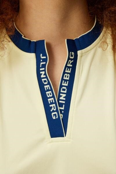 J.Lindeberg Leya Sleeveless polo de mujer, amarillo cera