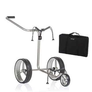 JuCad Junior Stainless Steel trolley manual de 3 ruedas + bolsa JTT, plateado