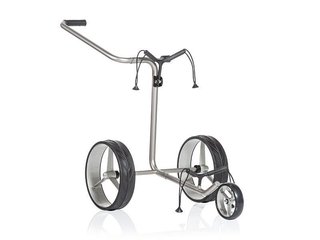 JuCad Junior Stainless Steel trolley manual de 3 ruedas + bolsa JTT, plateado
