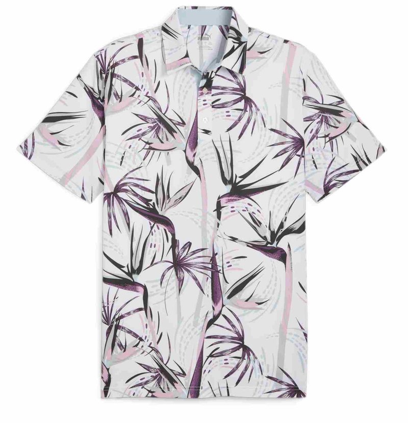 Puma Mattr Birds of Paradise polo de hombre, blanco