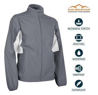 Sun Mountain Monsoon chaqueta impermeable de hombre, cadet/white