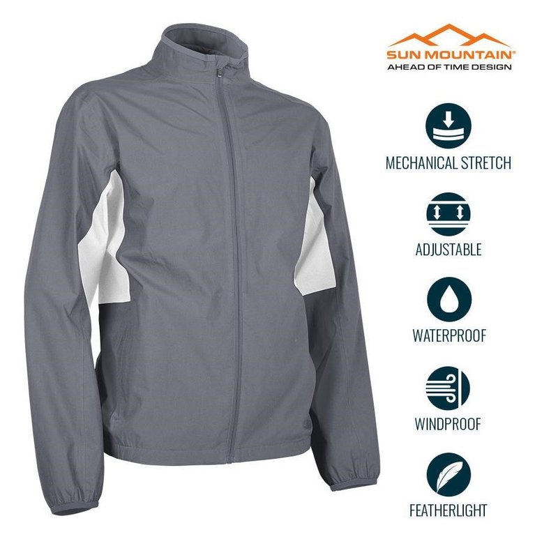 Sun Mountain Monsoon chaqueta impermeable de hombre, cadet/white