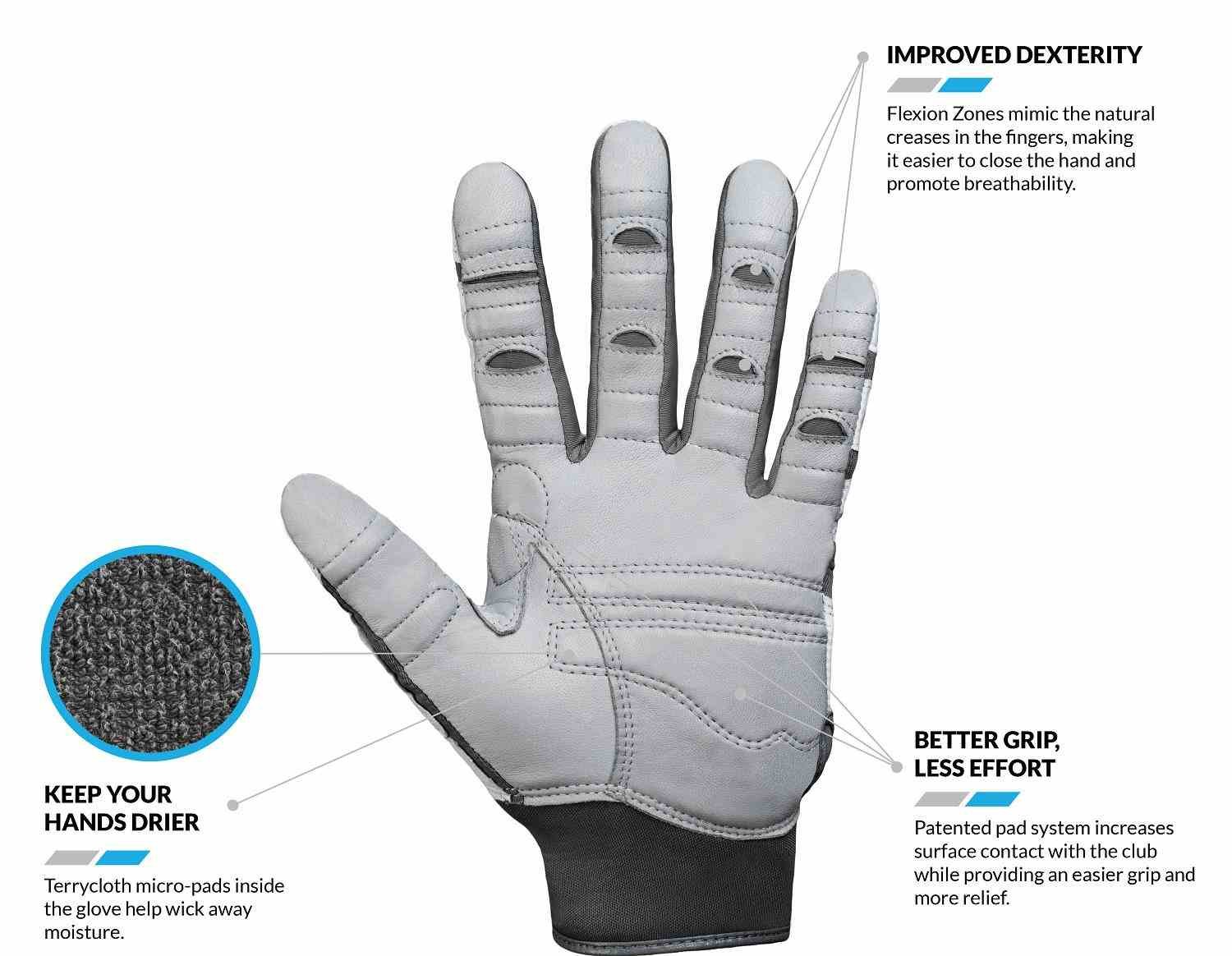 Bionic Relief Grip 2.0 guante de golf para hombre, blanco