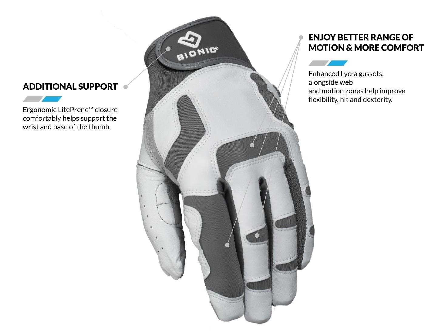 Bionic Relief Grip 2.0 guante de golf para hombre, blanco