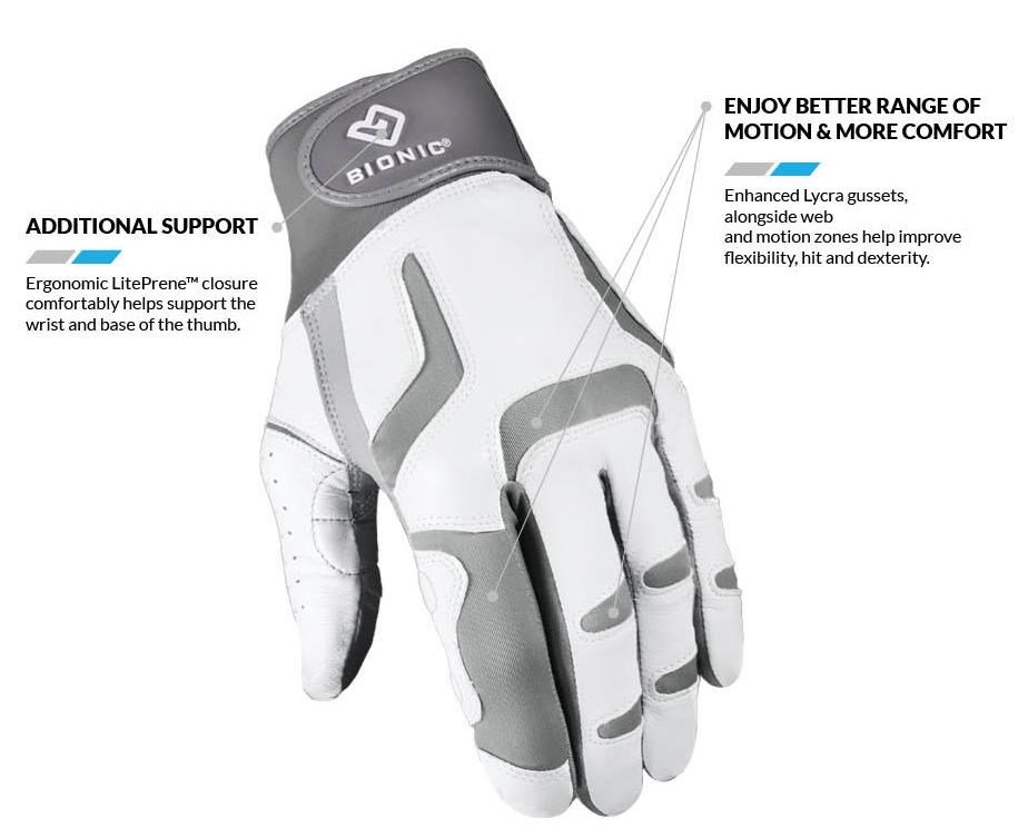 Bionic Relief Grip 2.0 guante de golf para mujer, blanco