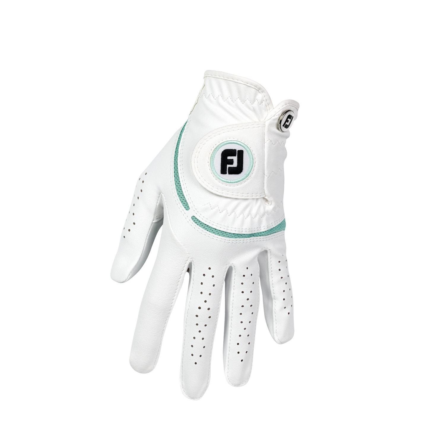 Footjoy FootJoy WeatherSof guante de golf para mujer, blanco/sea glass