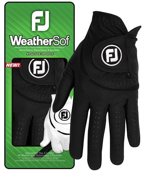 FootJoy WeatherSof guante de golf para hombre, negro