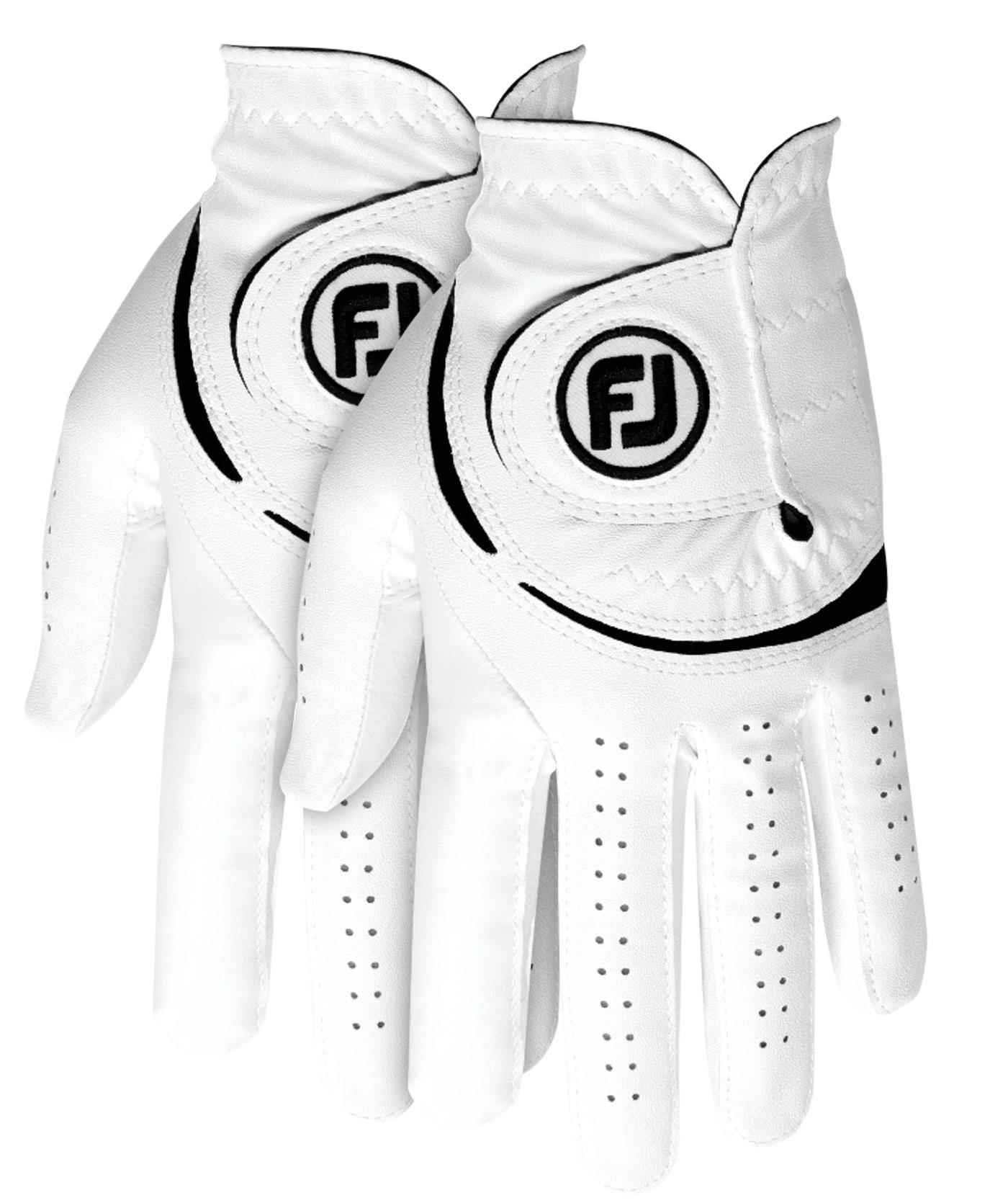 FootJoy WeatherSof guantes de golf para hombre (2 PACK), blanco/negro