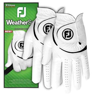 FootJoy WeatherSof guantes de golf para hombre (2 PACK), blanco/negro