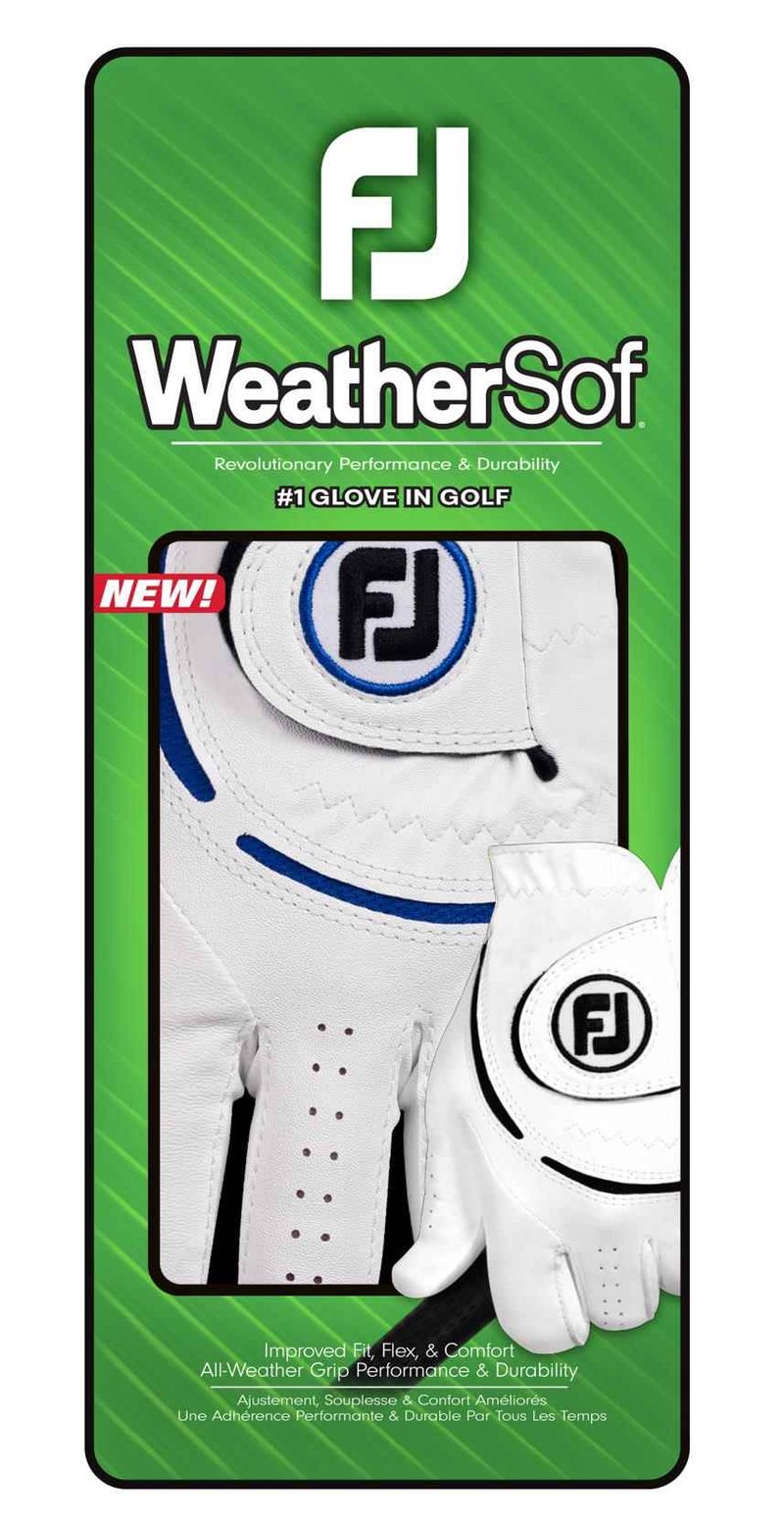 FootJoy WeatherSof 24 guante de golf para hombre, blanco/azul