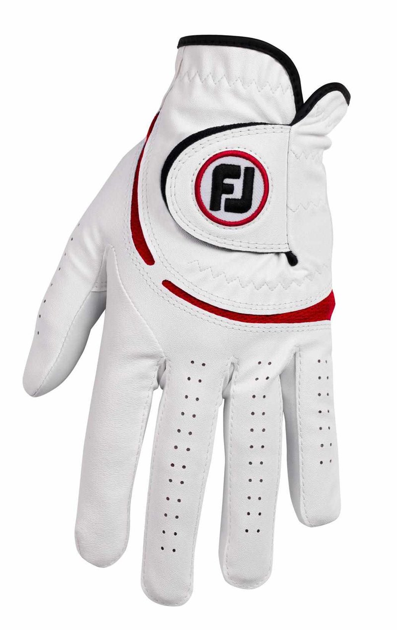 FootJoy WeatherSof 24 guante de golf para hombre, blanco/rojo