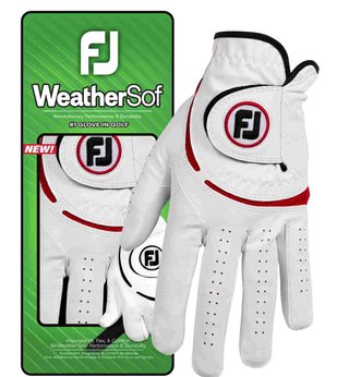 FootJoy WeatherSof 24 guante de golf para hombre, blanco/rojo