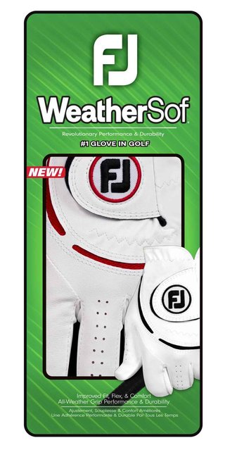 FootJoy WeatherSof 24 guante de golf para hombre, blanco/rojo