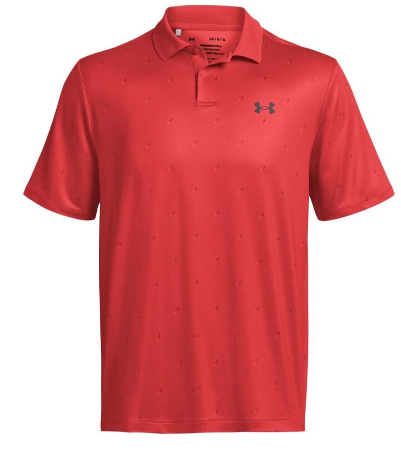 Under Armour Performance 3.0 Printed polo de hombre, red solstice/castlerock