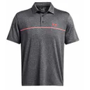 Under Armour Playoff 3.0 Stripe polo de hombre, negro/rojo solstice