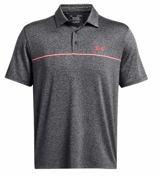 Under Armour Playoff 3.0 Stripe polo de hombre, negro/rojo solstice