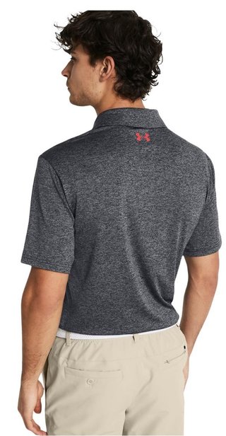 Under Armour Playoff 3.0 Stripe polo de hombre, negro/rojo solstice