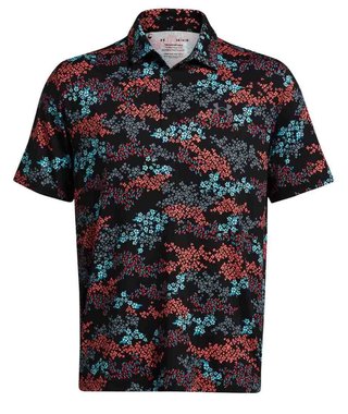 Under Armour Playoff 3.0 Printed polo de hombre, negro/hydro teal