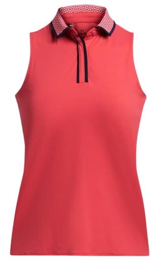 Under Armour Iso-Chill polo de mujer, rojo solstice/blanco
