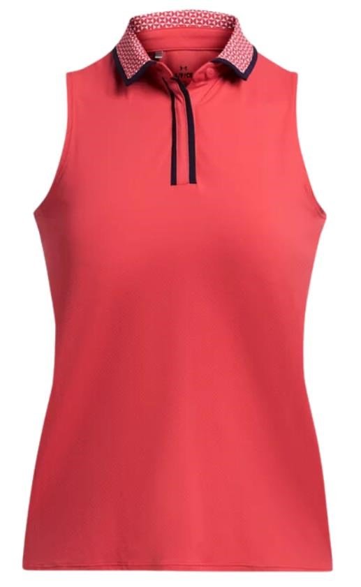 Under Armour Iso-Chill polo de mujer, rojo solstice/blanco