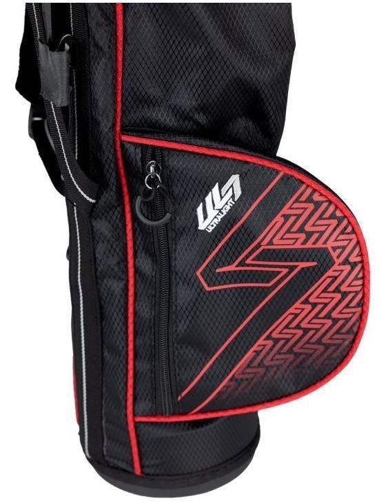 U.S. Kids Golf UL7-39 (99cm) W30 3-Club junior set de golf + bolsa de transporte, negro/rojo