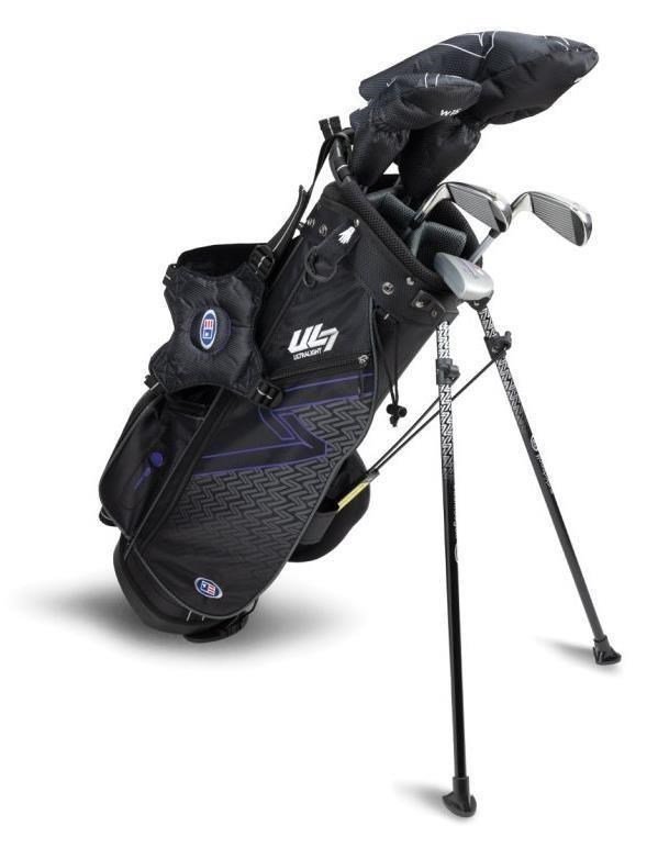U.S. Kids Golf UL7-54 (137cm) W15 5-Club junior set de golf + stand bag, negro/morado