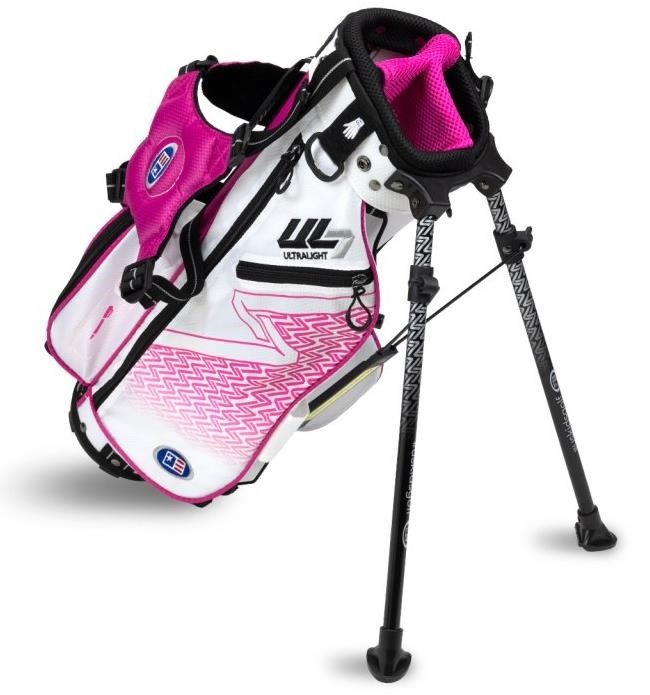 U.S. Kids Golf UL7-42 (107cm) W25 4-Club junior set de golf + stand bag, blanco/rosa
