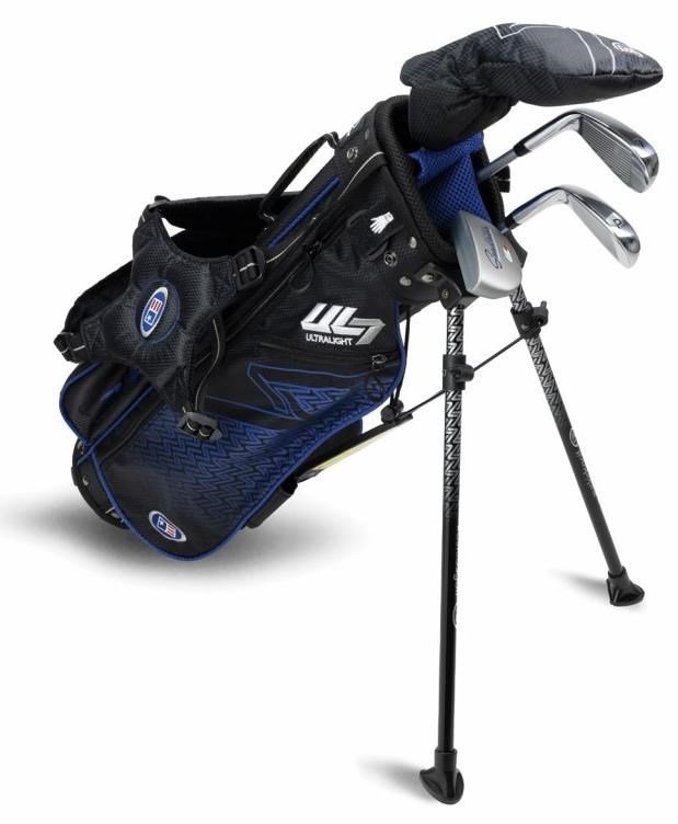 U.S. Kids Golf UL7-45 (114cm) W25 4-Club junior set de golf + stand bag, negro/azul