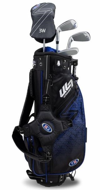 U.S. Kids Golf UL7-45 (114cm) W25 4-Club junior set de golf + stand bag, negro/azul