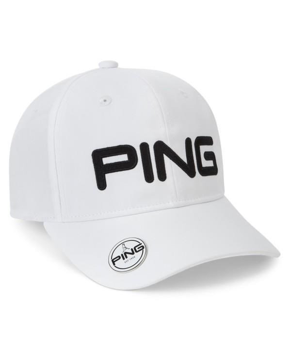 PING Ball Marker gorra para hombre, blanca - 3 PACK