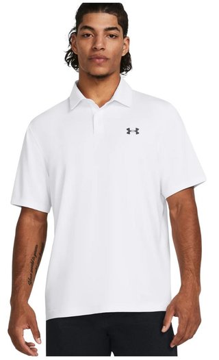 Under Armour T2G polo de hombre, blanco/gris oscuro